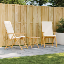 VidaXL 365875 chaise d'extérieur Terrace Siège rembourré Bambou Crème, Blanc