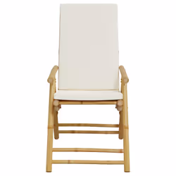 VidaXL 365875 chaise d'extérieur Terrace Siège rembourré Bambou Crème, Blanc - Vue supplémentaire 5