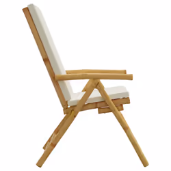 VidaXL 365875 chaise d'extérieur Terrace Siège rembourré Bambou Crème, Blanc - Vue supplémentaire 6