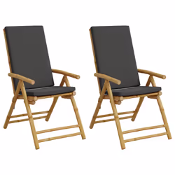 VidaXL 365876, Terrace, Siège rembourré, Bambou, Gris, 110 kg, 560 mm