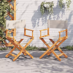 VidaXL 365835 chaise d'extérieur Terrace Siège rembourré Bois d'acacia, Polyester Crème, Blanc - Vue supplémentaire 2