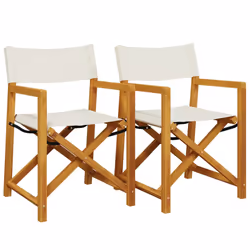 VidaXL 365837, Terrace, Siège rembourré, Bois d'acacia, Polyester, Crème, Blanc, 46 cm