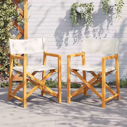 VidaXL 365837 chaise d'extérieur Terrace Siège rembourré Bois d'acacia, Polyester Crème, Blanc