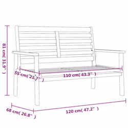 VidaXL 366377 banc de jardin Bois d'acacia - Vue supplémentaire 8
