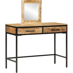 Table de Maquillage 100x40x75/120 cm Bois Massif Mangue Rugueux vidaXL