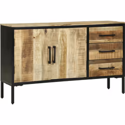 Ce buffet allie utilité et charme rustique, c'est un super ajout pour ta salle à manger ou ton salon. En bois de manguier mas ...