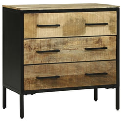Buffet Bas - vidaXL - Bois de Mangue Massif - Cadre en Fer - Finition Mate - 70x35 cm
