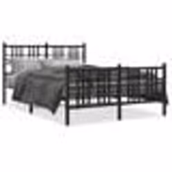 vidaXL Cadre de lit métal sans matelas avec pied de lit noir 120x190cm - 120 x 190 cm