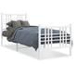 vidaXL Cadre de lit métal sans matelas avec pied de lit blanc 80x200cm - 80 x 200 cm