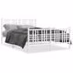 vidaXL Cadre de lit métal sans matelas et pied de lit blanc 120x200 cm - 120 x 200 cm