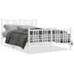 vidaXL Cadre de lit métal sans matelas et pied de lit blanc 120x200 cm - 120 x 200 cm