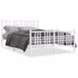vidaXL Cadre de lit métal sans matelas et pied de lit blanc 140x190 cm - 140 x 190 cm