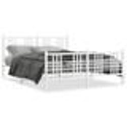vidaXL Cadre de lit métal sans matelas et pied de lit blanc 150x200 cm - 150 x 200 cm