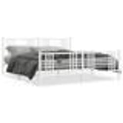 vidaXL Cadre de lit métal sans matelas et pied de lit blanc 200x200 cm - 200 x 200 cm