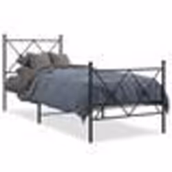 vidaXL Cadre de lit métal sans matelas avec pied de lit noir 80x200 cm - 80 x 200 cm