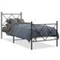 vidaXL Cadre de lit métal sans matelas avec pied de lit noir 80x200 cm - 80 x 200 cm