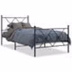 vidaXL Cadre de lit métal sans matelas avec pied de lit noir 90x190 cm - 90 x 190 cm