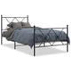 vidaXL Cadre de lit métal sans matelas avec pied de lit noir 90x200 cm - 90 x 200 cm