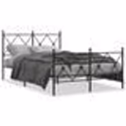 vidaXL Cadre de lit métal sans matelas avec pied de lit noir 120x190cm - 120 x 190 cm