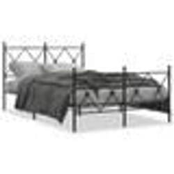 vidaXL Cadre de lit métal sans matelas avec pied de lit noir 120x190cm - 120 x 190 cm