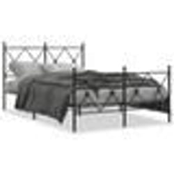 vidaXL Cadre de lit métal sans matelas avec pied de lit noir 120x200cm - 120 x 200 cm