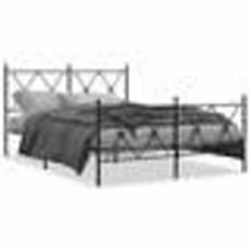 vidaXL Cadre de lit métal sans matelas avec pied de lit noir 140x190cm - 140 x 190 cm
