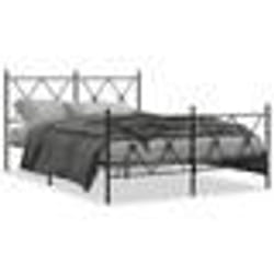 vidaXL Cadre de lit métal sans matelas avec pied de lit noir 140x190cm - 140 x 190 cm