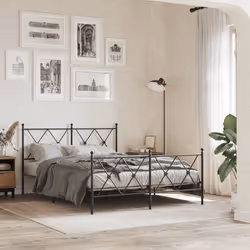 VidaXL 376535 tête de lit et pied de lit Noir