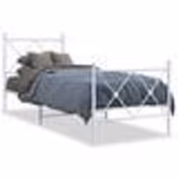 vidaXL Cadre de lit métal sans matelas avec pied de lit blanc 80x200cm - 80 x 200 cm