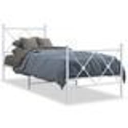 vidaXL Cadre de lit métal sans matelas avec pied de lit blanc 80x200cm - 80 x 200 cm