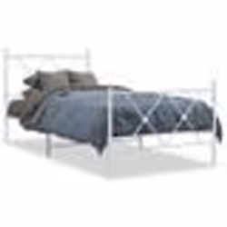 vidaXL Cadre de lit métal sans matelas avec pied de lit blanc 90x200cm - 90 x 200 cm