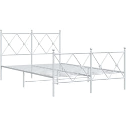 vidaXL Cadre de lit métal sans matelas et pied de lit blanc 120x200 cm - 120 x 200 cm