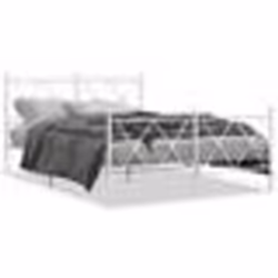 vidaXL Cadre de lit métal sans matelas et pied de lit blanc 140x190 cm - 140 x 190 cm