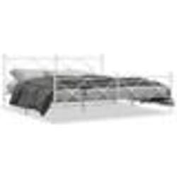 vidaXL Cadre de lit métal sans matelas et pied de lit blanc 200x200 cm - 200 x 200 cm