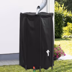 Le réservoir d'eau de pluie pliable capte l'eau de pluie sans effort et la conserve dans le réservoir pour une utilisation ul ...