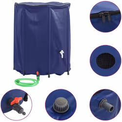 Le réservoir d'eau de pluie pliable capte l'eau de pluie sans effort et la conserve dans le réservoir pour une utilisation ul ...