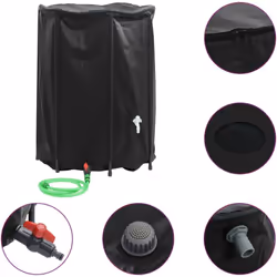 Le réservoir d'eau de pluie pliable capte l'eau de pluie sans effort et la conserve dans le réservoir pour une utilisation ul ...