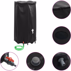 Le réservoir d'eau de pluie pliable capte l'eau de pluie sans effort et la conserve dans le réservoir pour une utilisation ul ...