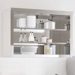 vidaXL Armoire murale de cuisine avec étagères acier inoxydable