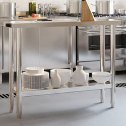 Table de travail de cuisine 110x30x85 cm acier inoxydable