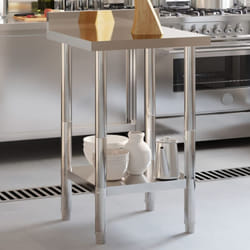 Vidaxl - Table de travail de cuisine avec dosseret 55x55x93 cm inox