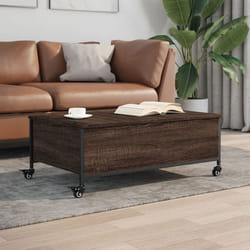 vidaXL Table basse avec roulettes chêne marron bois d'ingénierie