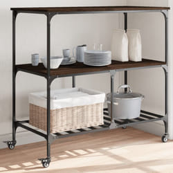 Chariot de cuisine chêne marron 100x50x95 cm bois d'ingénierie - Vidaxl