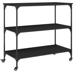 vidaXL Chariot de cuisine noir 102x50x95 cm bois d'ingénierie