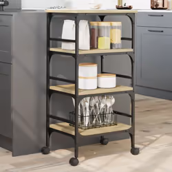 Créez une touche distinctive et vintage et ajoutez plus d'espace de rangement à votre cuisine avec ce chariot de cuisine ! Ma ...