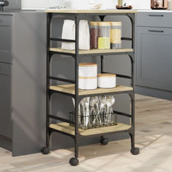 Chariot de cuisine chêne sonoma 45x35x89,5 cm bois d'ingénierie Vidaxl