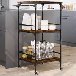 Créez une touche distinctive et vintage et ajoutez plus d'espace de rangement à votre cuisine avec ce chariot de cuisine ! Ma ...