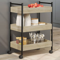 Chariot de cuisine chêne sonoma 50x30x70 cm bois d'ingénierie Vidaxl