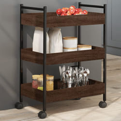 Chariot de cuisine chêne marron 50x30x70 cm bois d'ingénierie Vidaxl