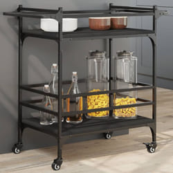 Vidaxl - Chariot de cuisine noir 82x40x78,5 cm bois d'ingénierie